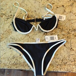 L*Space Black and White Sporty Bikini
